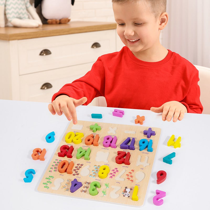Children'S Number Of Letters Recognition Early Education Hand-Held Board Puzzle Baby Building Blocks 26 English Letters Children'S Three-Dimensional Puzzle - Image 3
